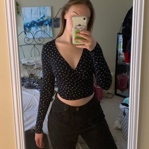 Brandy Melville long-sleeve wrap top